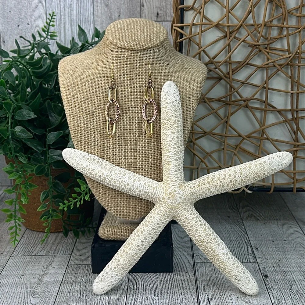 GOLD TONE & COPPER HAND CRAFTED EARRINGS